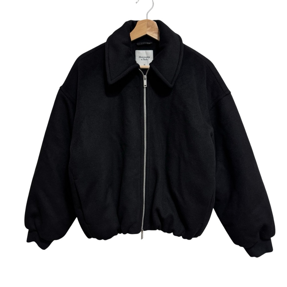 Abercrombie & Fitch Wool Blend Bubble Hem Coat Jacket Women Medium NWT Preppy